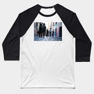 Background abstract street scene of people walking away taken in  Hosier Lane Baseball T-Shirt